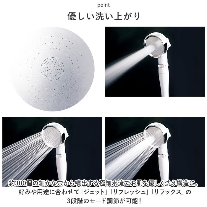 Amazon.co.jp: アクセル 節水シャワーヘッド きらり W8×D6×H25cm AXL