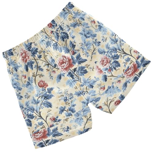 Pigsaly Boys Swim Trunks Retro Vintage French Floral Boys Board Shorts Swimsuit Swimwear Summer Bathing Suit 5T Multicolor2