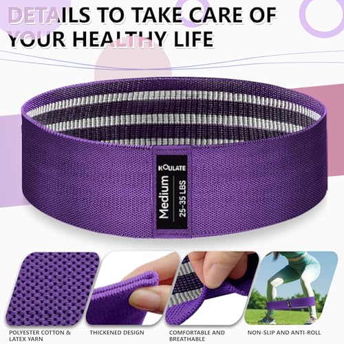 Image of Resistance Bands for Working Out, 4 Levels Exercise Bands for Women & Men, Elastic Workout Band for Physical Therapy, Fabric Booty Band for Gym, Yoga, Pilates, Leg Training
