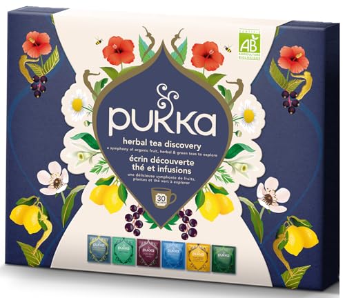 Pukka | Coffret Écrin Découverte |Thés & Infusions Biologiques et Ayurvédiques, Issus du Commerce Équitable 60 Sachets | 30 sachets