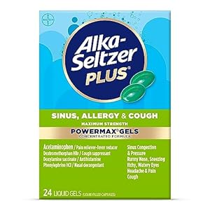 Alka-Seltzer Plus Maximum Strength Power Max Sinus, Allergy and Cough Medicine for Adults and Children 12 Years and Older – Relieves Symptoms from Allergies, Colds or Hay Fever, 24 Count