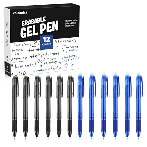 Bolígrafos de Gel Borrables Volcanics, Punta 0.7 mm, Pack x12 miniatura 1