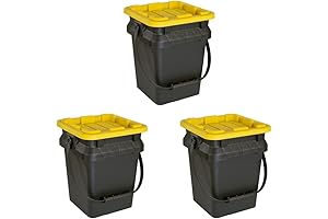 CX Black & Yellow 5-Gallon Potting Soil Storage Container (3-Pack)