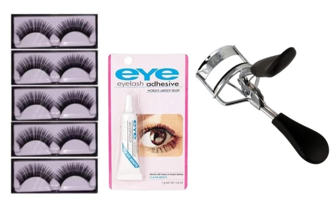 AIR BEAUTY 5 Pieces Eyelashes with Eyelash Glue and Eyelash Curler(7PC COMBO SET)-image-48