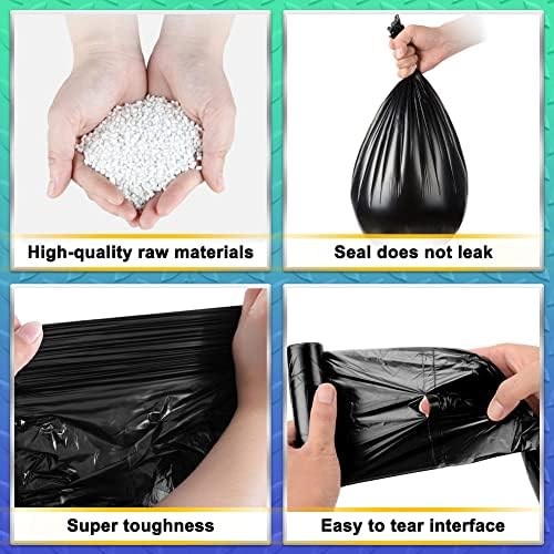 AOSULI 15Liter Bin Bags 51 Counts Trash/Garbage Bags Black Small Pedal Bin Liners for Home Office, Lawn,Bathroom,Toilet Wastebasket (Fits 0.8,1.5,1.2 3 4Gal Gallon Bins)