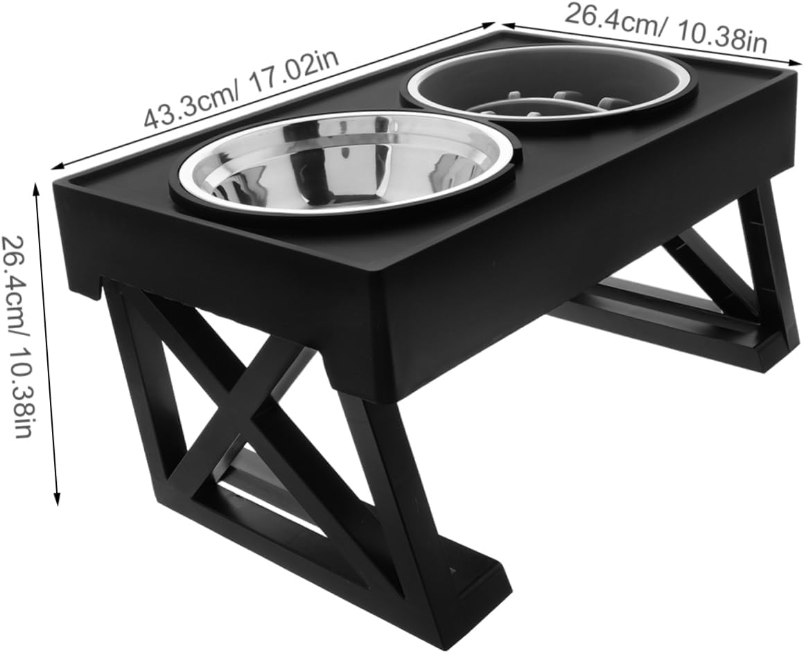 Slow Feeding Dog Bowl Cat Feeder Stand Stainless Steel Elevated Bowl Safe for Pets for Home Outdoor and Travel
