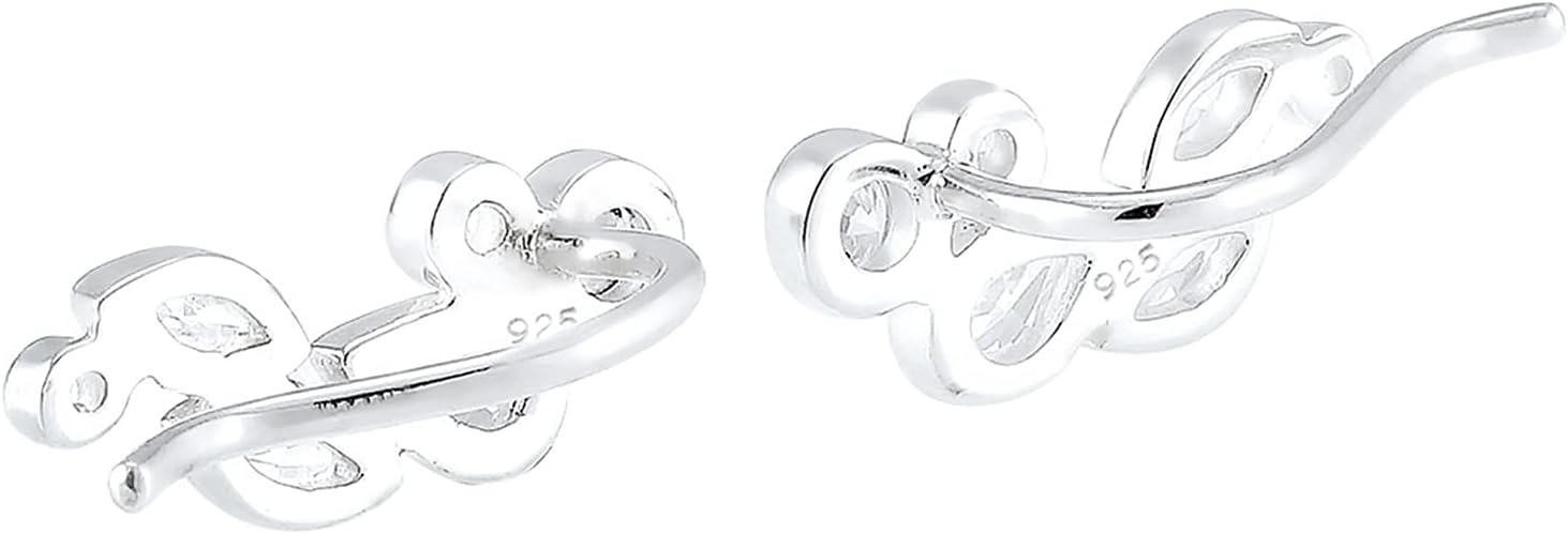 Elli Orecchini Pendenti Donna 925 Argento Placcato Oro Rosa - Taglio Xilion A Forma Di Fiore, Lucidi E Inossidabili - 6