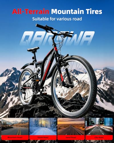 24 Inch Mountain Bike for Men & Women, 21-Speed Full