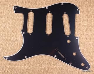 3 Ply Left Handed Stratocaster Standard Guitar Pickguard 11 Hole -BLACK (B42)