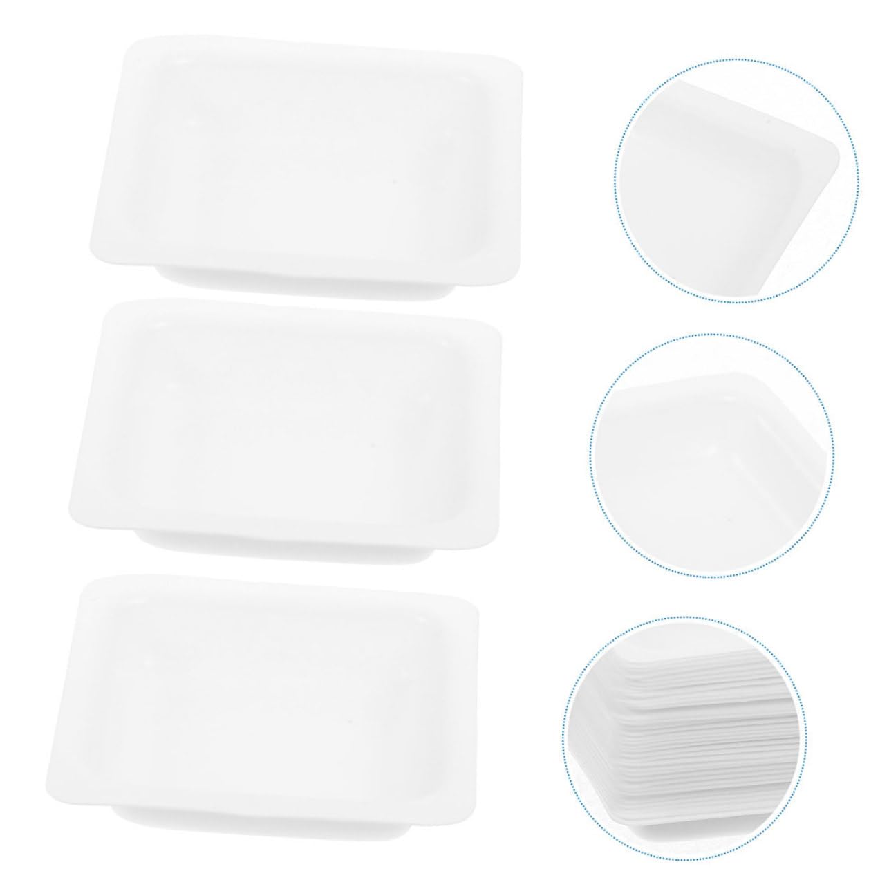 Ipetboom Plateaux de Pesée 100 Ml Lot de 50 Mesure Précise en Plastique Blanc et Utilisation Polyvalente pour Laboratoire et Usage Domestique