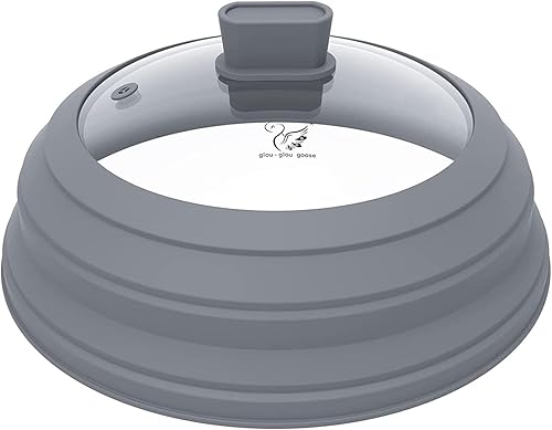 Cubierta de salpicadura de microondas, cubierta de cristal con tapa de silicona plegable para cubierta de olla de alimentos, cubierta de placa de