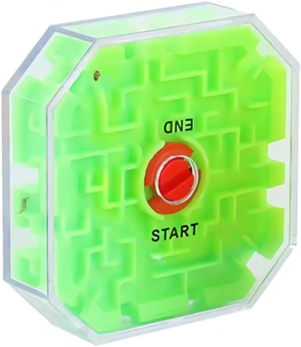 Sipobuy3D Cube Puzzle Magic Maze Balance Maze Rolling Ball Toys, Educational Learning Fidget Toy for Children Children Boys Girls, Small Size (Green)