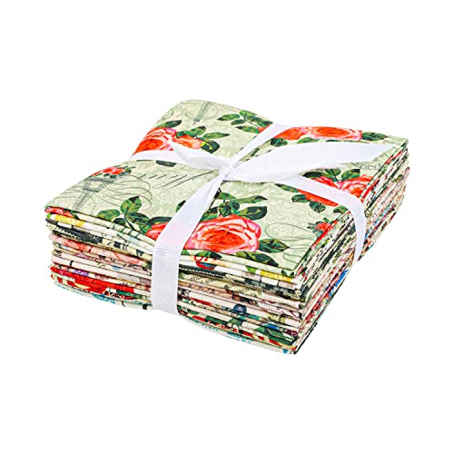 Craftido 10pcs 18”x21”(46x53cm) Fat Quarters Fabric Bundles, Medium Weight 145g, 100% Cotton Fabric for Quilting Sewing - Image 4