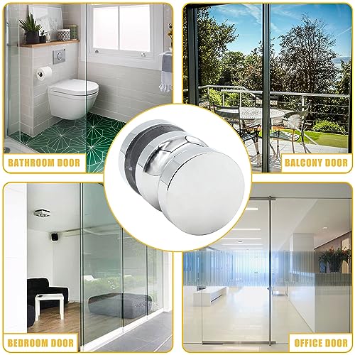 Image of 2 Pack Shower Glass Door Handle, Stainless Steel Shower Doors Knob One Sided Pull Hardware for Bathroom Glass Doors (Polished Chrome)