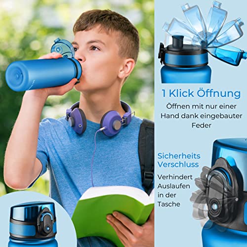 Miniatura 6 de My Vesperbox Botella Para Niños 350 Ml Botella De Agua Apta Para Bebidas Con Gas Y A Prueba De Fugas Botella Infantil Para La Escuela Y El Deporte Botella Para Niñas Y Niños