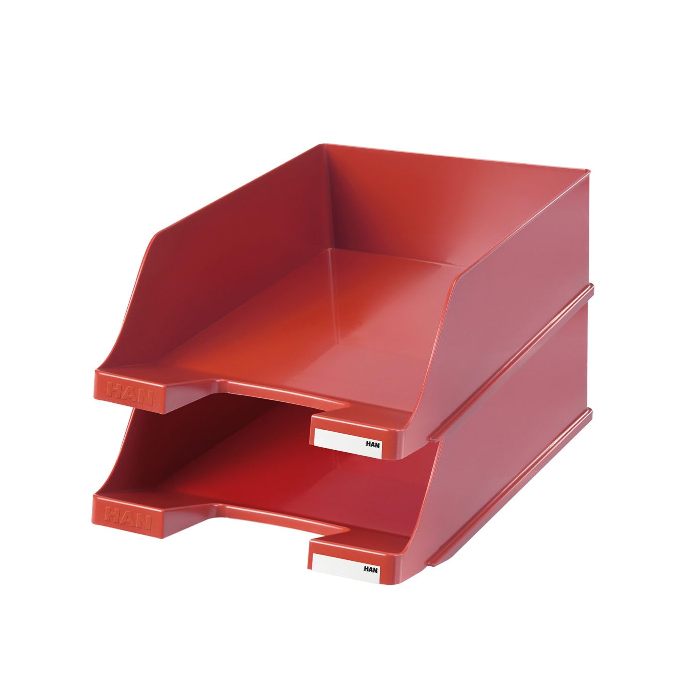 HAN 1047-17, KLASSIK letter tray XXL. Extra high design, modern, stylish and glossy, pack of 2, red