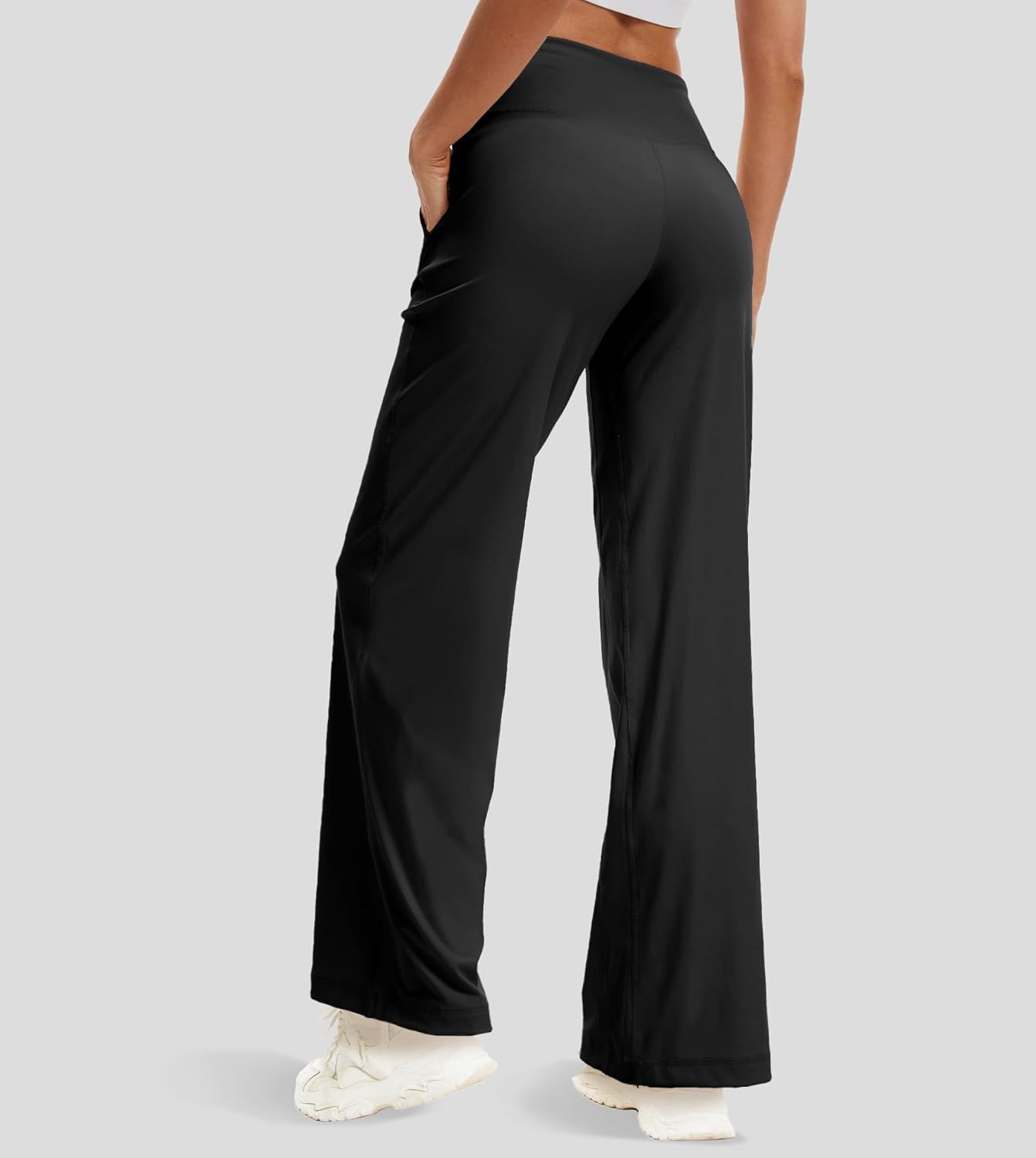 Women's Wide Leg Yoga Pants with Pockets High Waist Workout Pants Buttery Soft Lounge Pants Casual Gym Pilates - Image 2