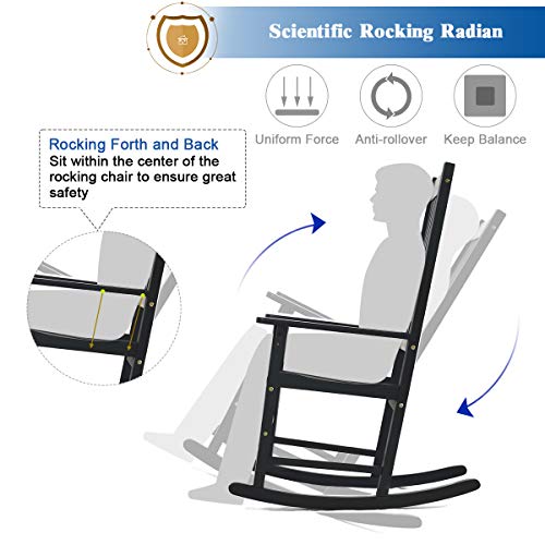 image for Giantex Rocking Chair Acacia Wood Frame Outdoor& Indoor for Garden, La