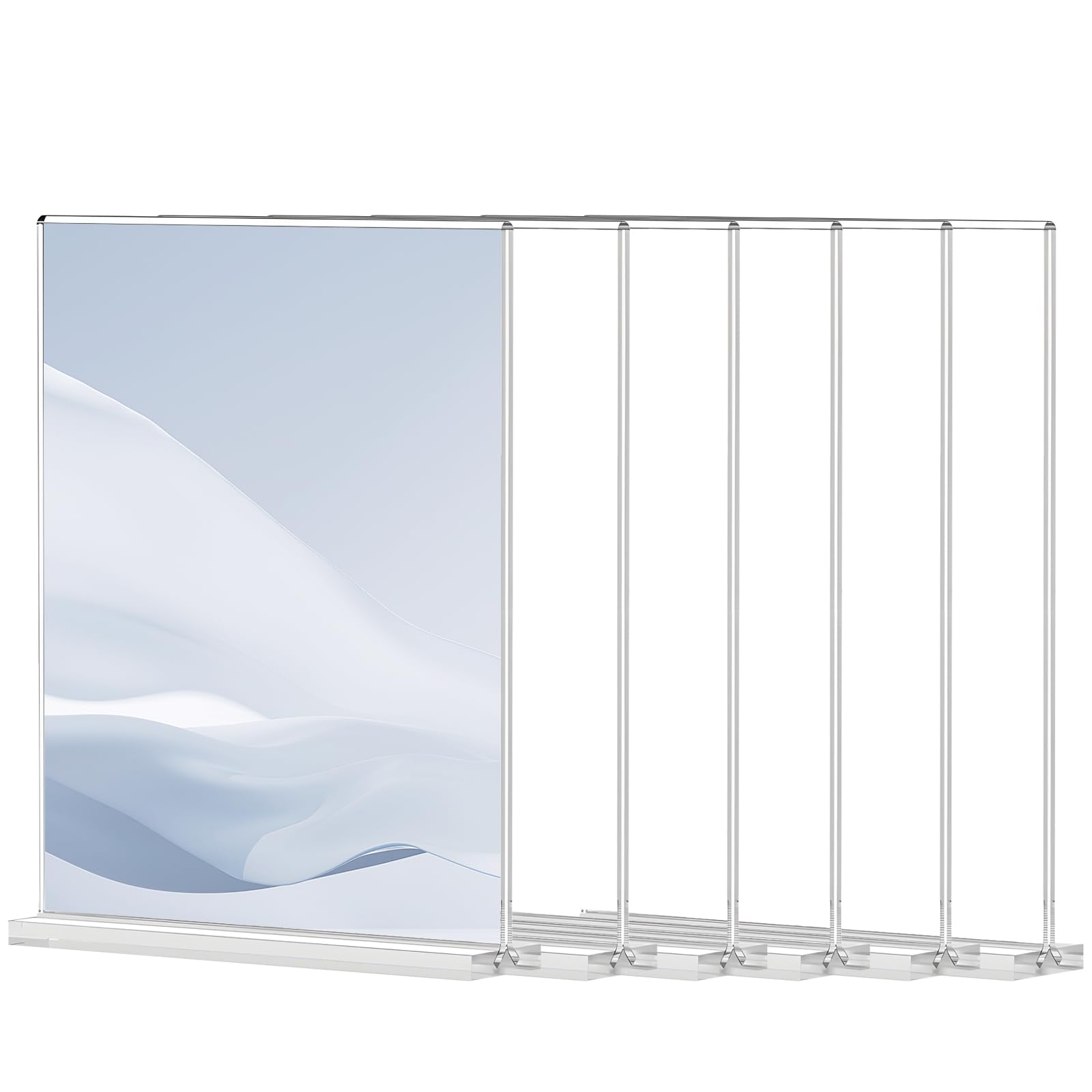 Soomuct 6PCS A4 Acrylic Sign Holder, A4 Display Stand, Desk Nameplate Suitable for Restaurants, Offices, Homes, and Shops.