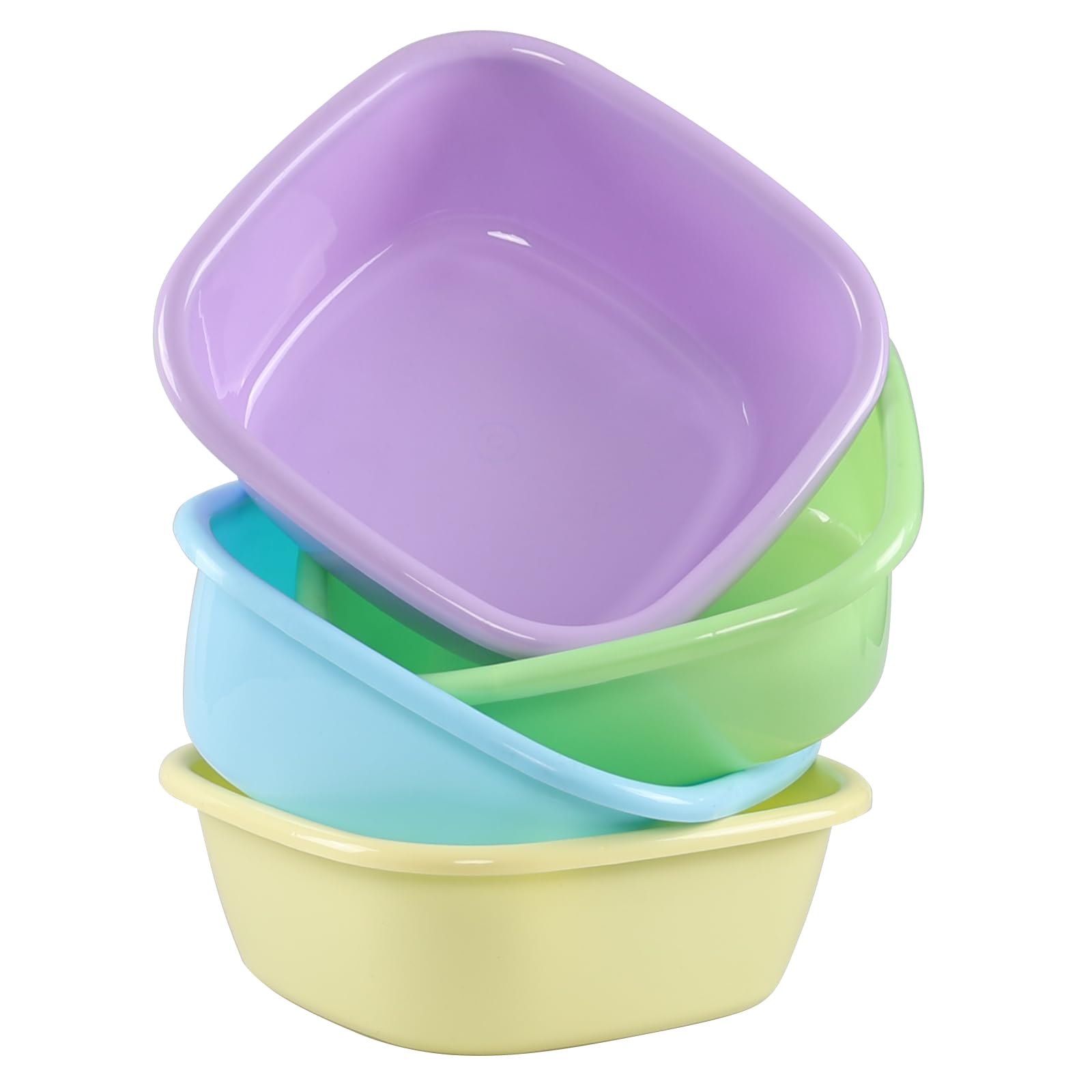 Bacinella in plastica da 8 l, set di 4 piccole vasche colorate per lavabo