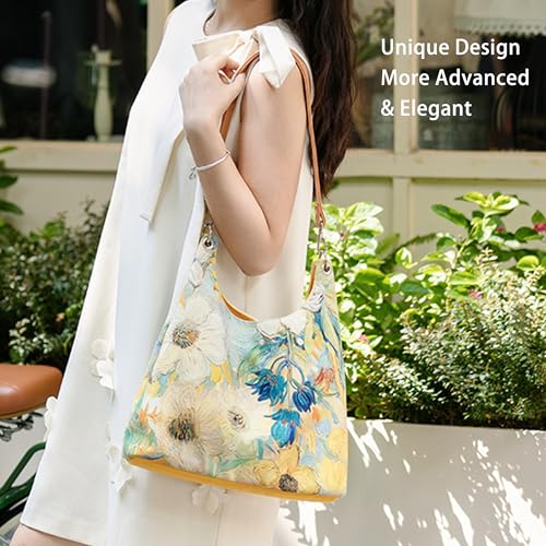 Hobo Shoulder Tote Bag Canvas Tote Handbags Bucket Bag Purses for Women Trendy Shoulder Bag Canvas Handbag2