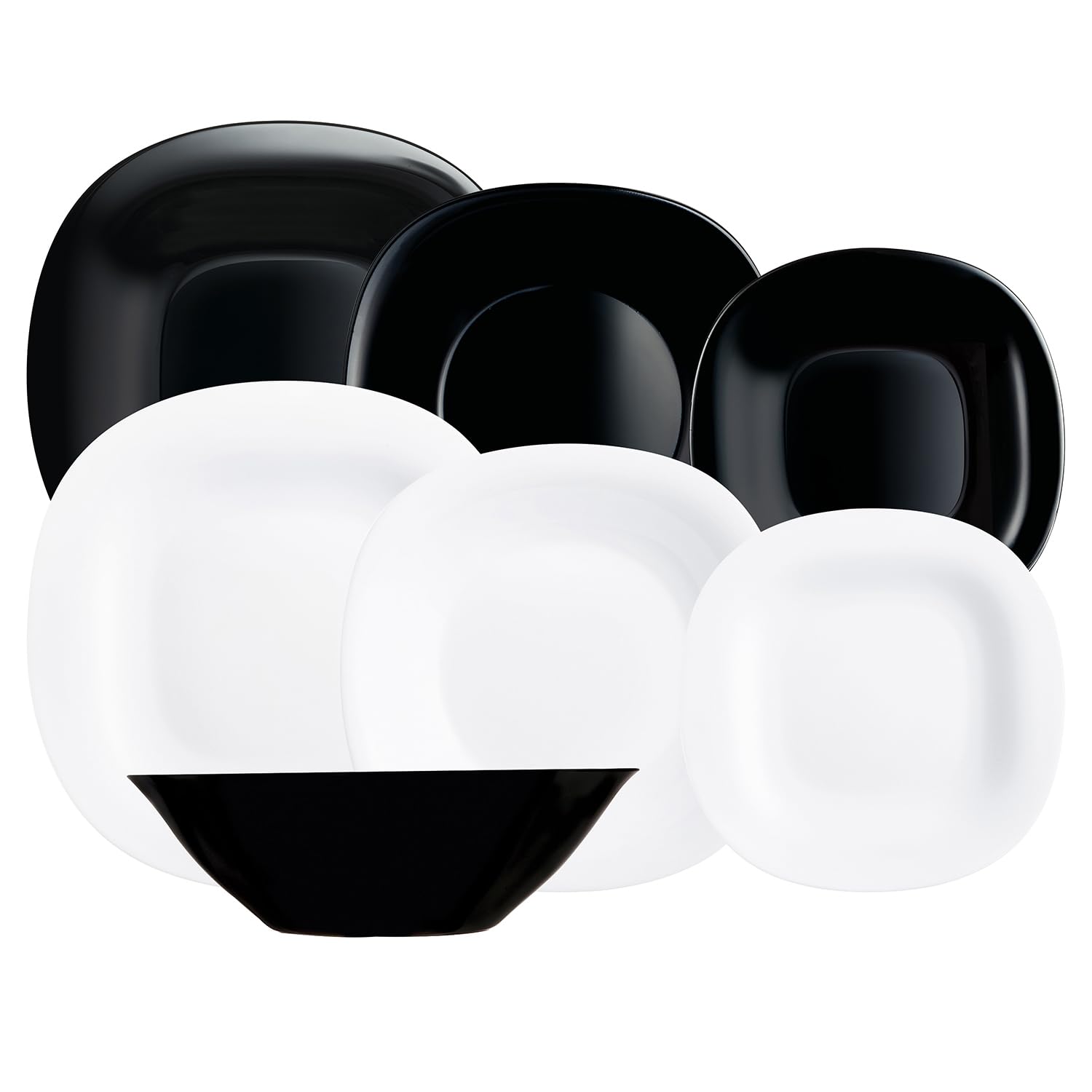 Luminarc Carine N&b Opal Dinnerware Set 19 Pieces - 6 People