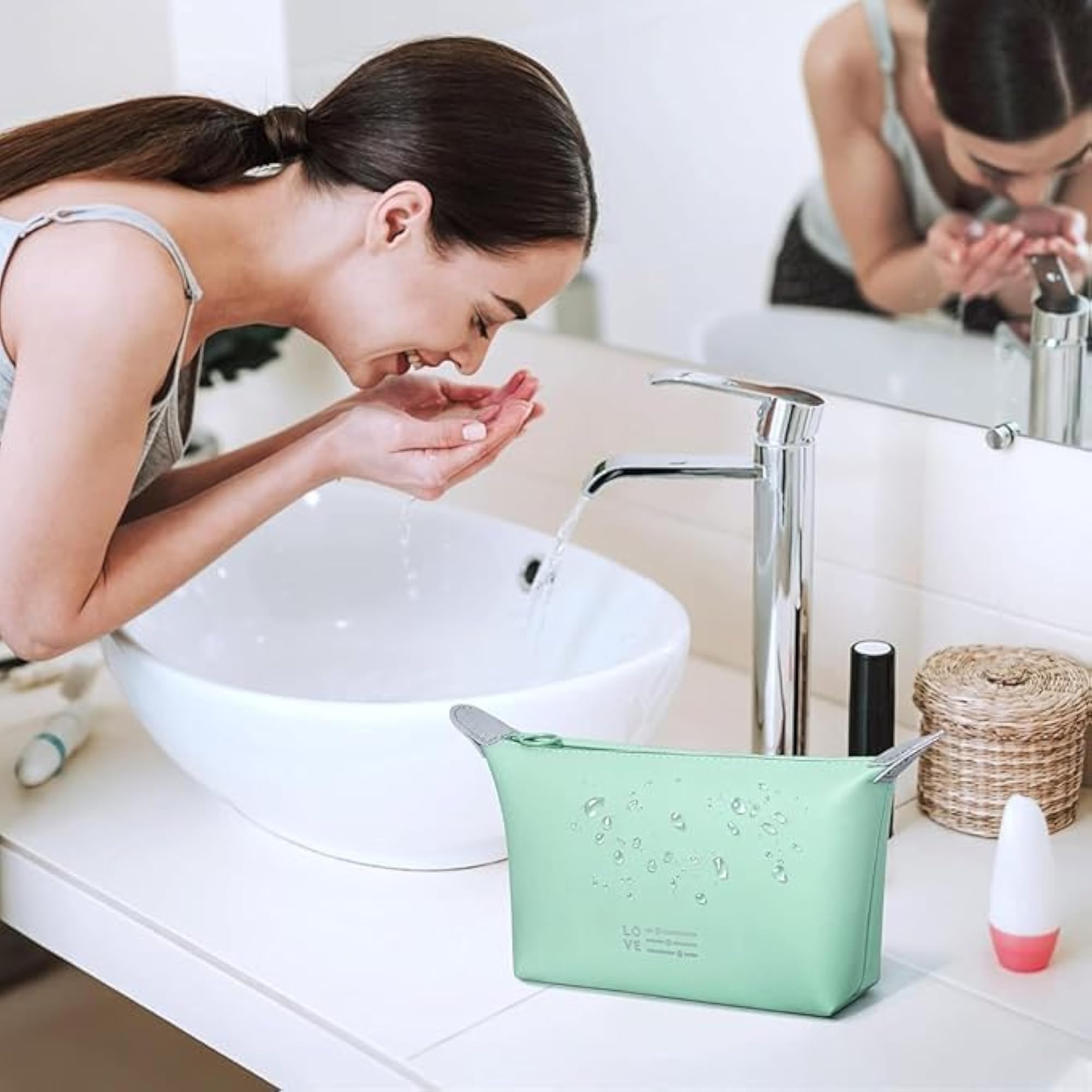 Triangle Makeup Bag for Women, Waterproof Travel Pouch
