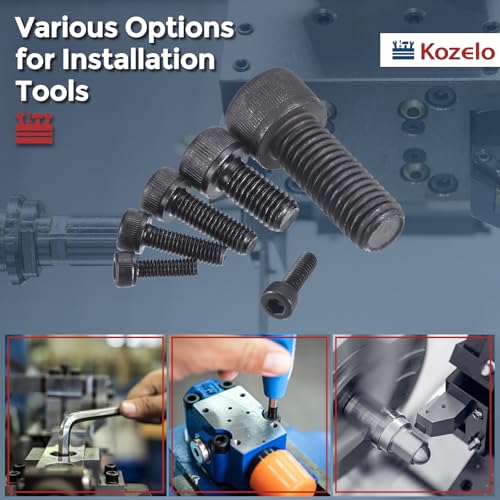 Kozelo 10 Stück Zylinderschrauben mit Innensechskant - [M3-0,5 x 60mm] Schrauben Kohlenstoffstahl Schwarzoxid DIN 912 Teilgewinde Innensechskantschraube für Industrielle Mechanischen