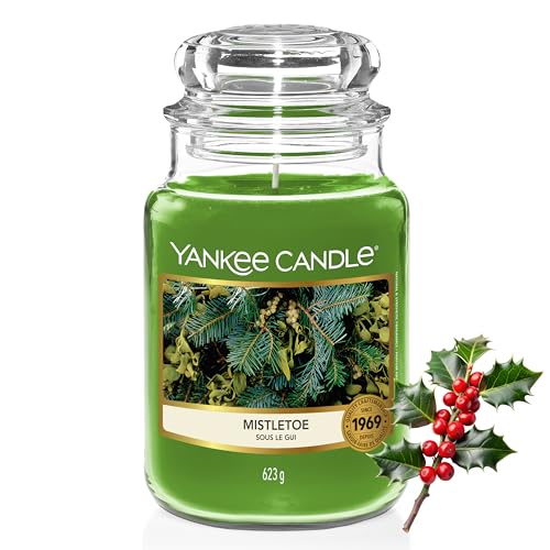 Yankee Candle Candela profumata in giara grande, Mistletoe, Durata Fino a 150 Ore, Regali ottimi per le donne