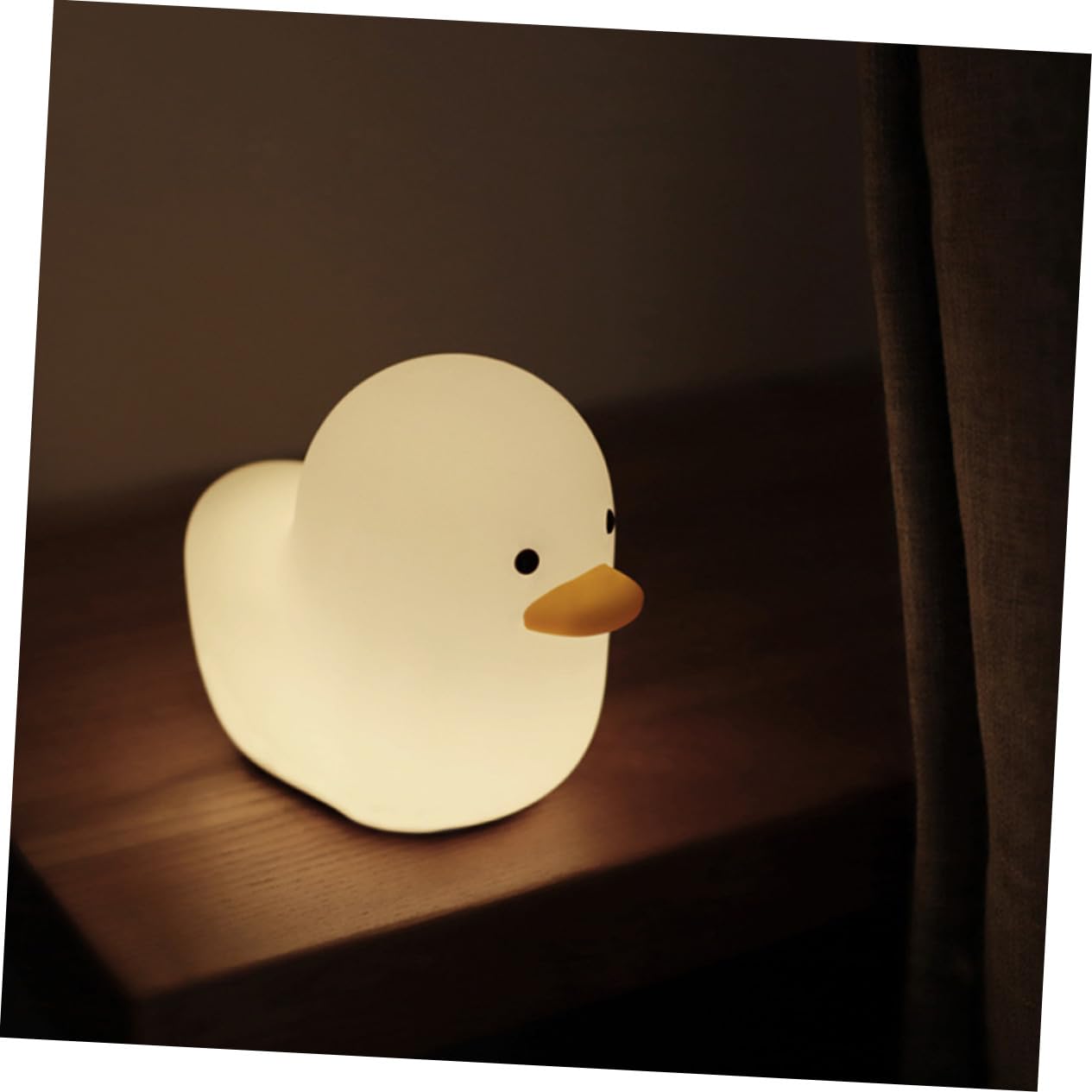 LIFKOME Luz Nocturna Recargable USB de Silicona Color Blanco 3w para Hogar | Diseño Cartoon, Control Táctil, 1200mah, Adorno de Escritorio, Uso Doméstico
