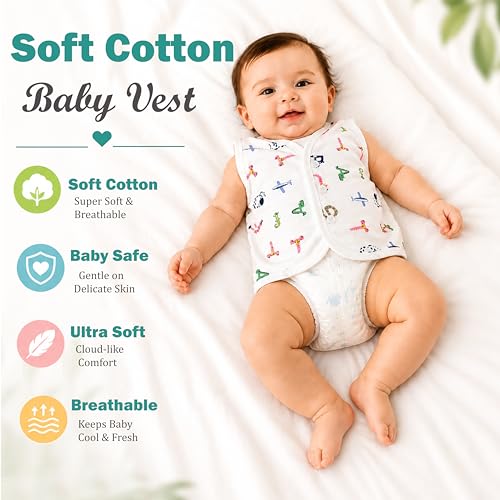 Image of Fareto New Born Baby Clothing Set Front Open Half 6 Shirts | 6 Tying Nappies | 6 Tying Caps | Infant Cloths (0-3 Months) (Pack Of 18)
