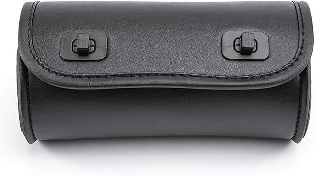Mini Motorcycle Handlebar Bag Saddlebag Roll Tool Bag for Cafe Racer Bobber Chopper Storage pouch Black