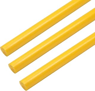 HDPE Plastic Rod Acrylic bar DIY Acetal Copolymer Rod Yellow 3Pcs Diameter 10mm POM Material Length 100cm Esay to Machining