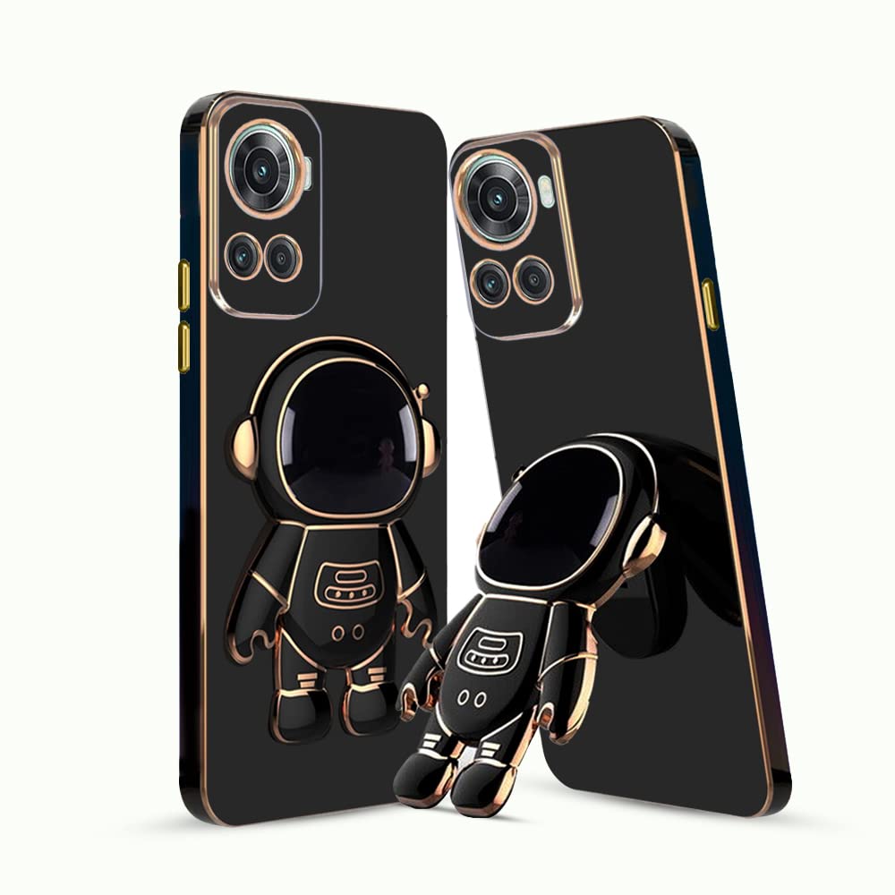 KARWAN®️ 3D Astronaut with Folding Stand Back Cover Case Compatible for OnePlus 10R 5G | Slim electroplated case | Stand case | Soft TPU | Space Astro Theme | Camera Protection-Black. (B0C16NQ9FS) Amazon Price History, Amazon Price Tracker