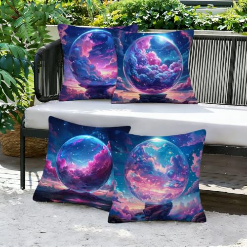 Fundas cojín 40x40 violeta en lino impermeable de alta calidad 4