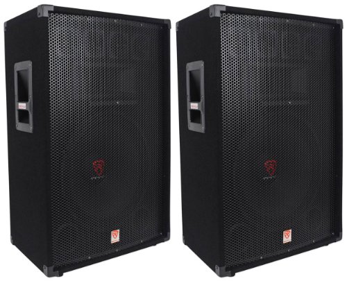 Rockville RSG15 Pair 15-in 1500-Watt Peak / 750-Watt RMS 3-Way Passive DJ/Pro PA Speakers, SpeakON...