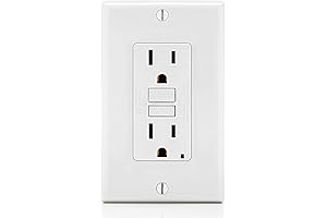 Leviton 15 Amp GFCI Outlet with Push-to-Reset Button and LED Indicator