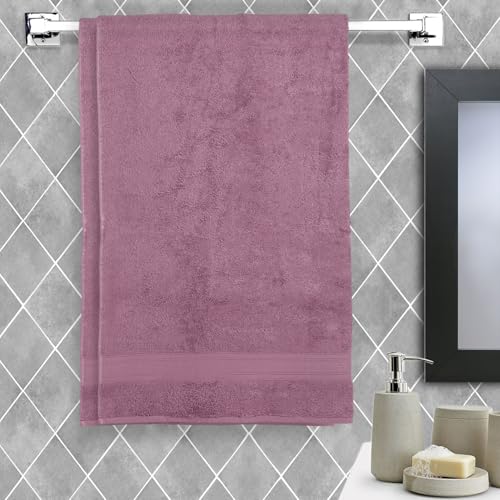 Image of Arvind 100% Cotton Towels for Bath | Towels for Bath Large Size | 500 GSM Bath Towel - Soft & Absorbent | 2 Piece Bath Towel for Men /Women | Urban Comfort | 70 cm x 140 cm - Lilac
