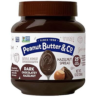Peanut Butter Dark Chocolatey Hazelnut Spread, 13 Oz Jar (Pack Of 2), Dark Chocolatey, 26 Oz