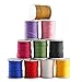 Pulluo Filo Perline Nylon 10 Pezzi Filo Colorato 0.8mm Filo di Cotone Cerato Cordoncino Colorato Mestiere per Braccialo Collana Braccialetti Macrame Gioielli Fatto a Mano DIY