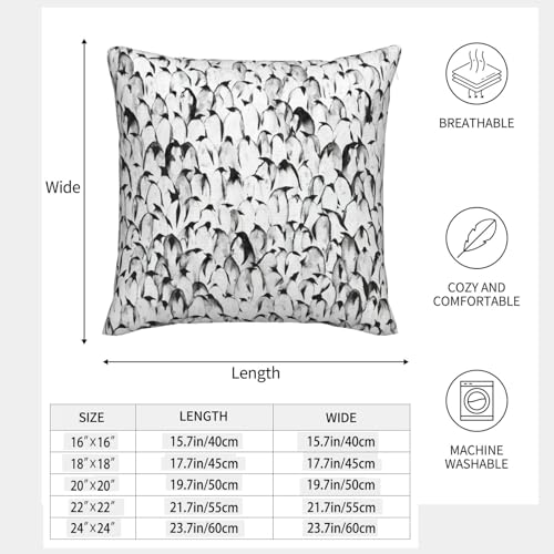Housses de coussin pingouins pour canapé de salon