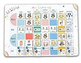Générique Semainier Magnétique Enfant, Format A4 21x29,7 cm, 100 Magnets, Tableau Planification Hebdomadaire, Inspiration Montessori