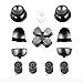 Full Aluminum Metal Buttons for PS4 Controller, YTTL Custom Metal Thumbsticks Analog Grip + Metal ABXY + D-pad + Metal L1 R1 L2 R2 Trigger Buttons for Playstation 4 DualShock 4 PS4 Controller - Grey