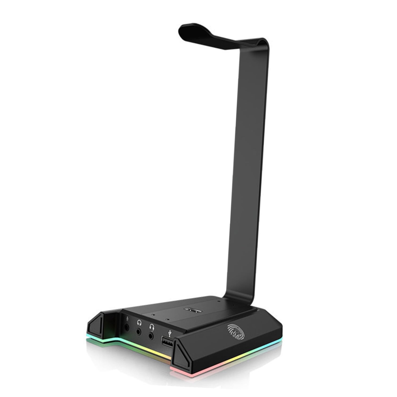 ULTECHNOVO Supporto Cuffie da Tavolo Gaming Porta USB e Rgb Nero | Abs, Montaggio Verticale, Compatibile Auricolari e Telefono, Accessori per Gamer