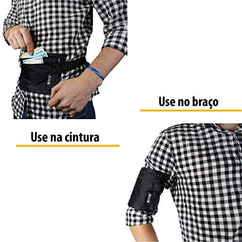 Porta Dólar Doleira Documentos Preta Para Viagem CG49226