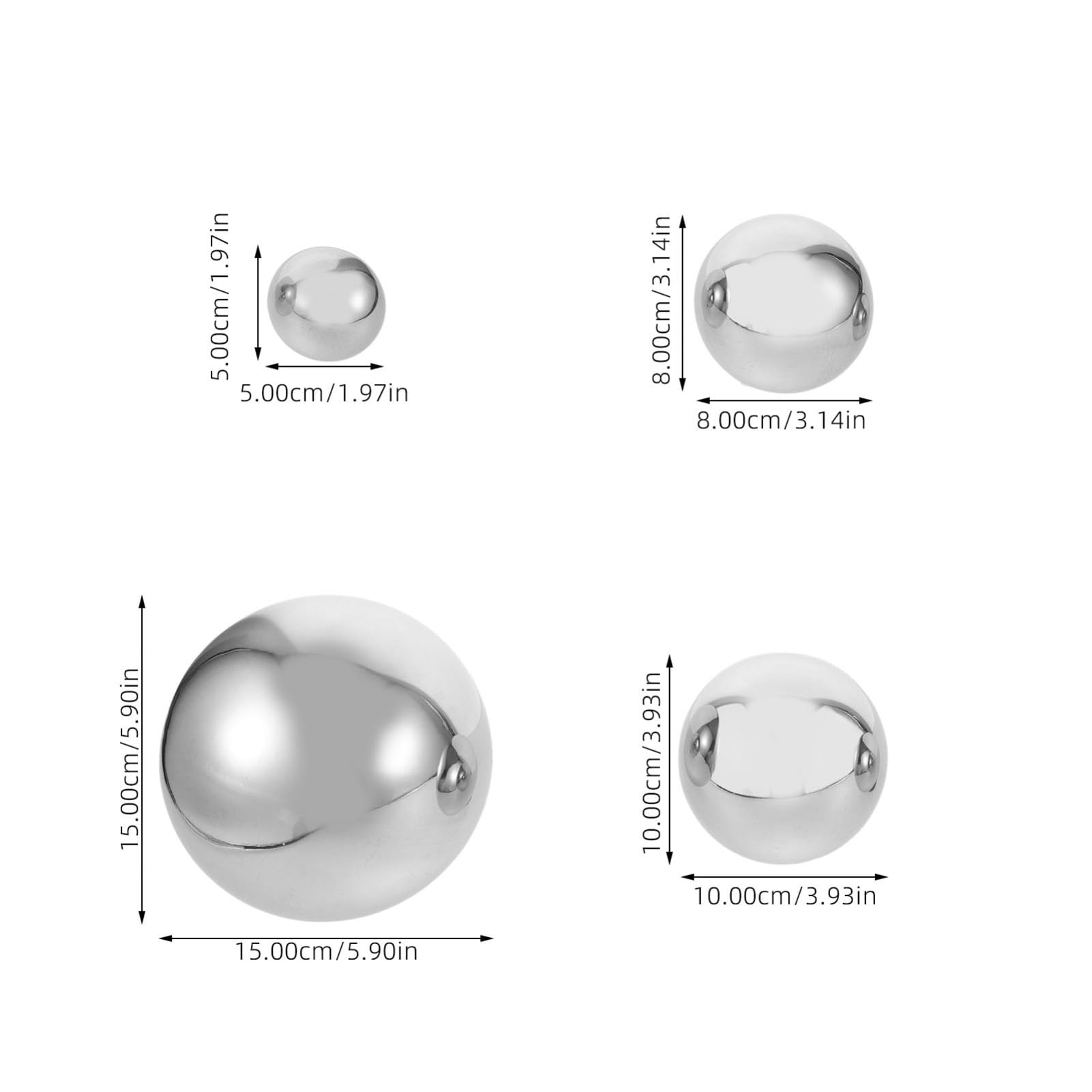 ifundom Sfere Decorative Specchiate in Acciaio Inox 6 Pezzi per Giardino