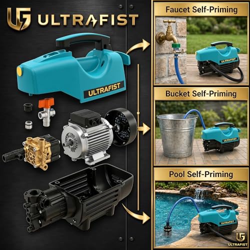 Image of Ultra Fist Silver 2000W High Pressure Washer, 130 Bar for Car, Bike, Home | 10l /min Flow