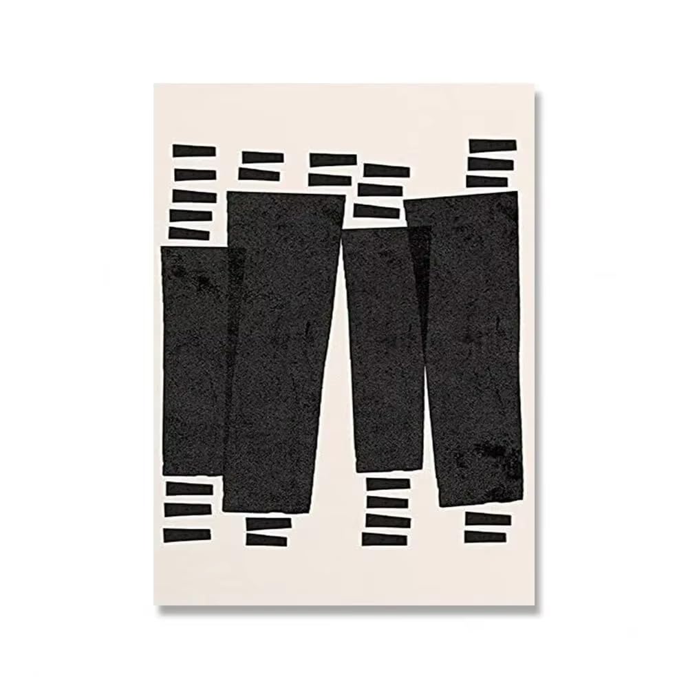 DFZEWKI Modern Abstract Wall Art Mid Century Geometric Black Arches Hd Canvas Print Poster Home Living Room Bedroom Decoration(40x60cm(16x24in)/No frame)