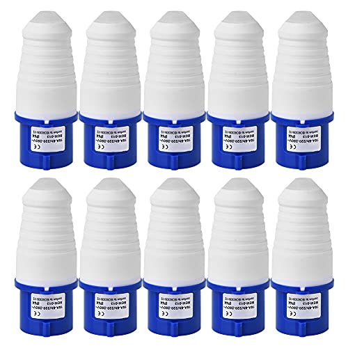 10Pcs Industrial Waterproof Socket, BEM-013 3 Cores IP44 Waterproof Plug, 16a 220-250V Industrial Socket Connector with 5.00mm Large Brass Column