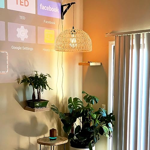 Interrupteur à intensité variable et suspension macramé avec étagère à plantes 3 niveaux